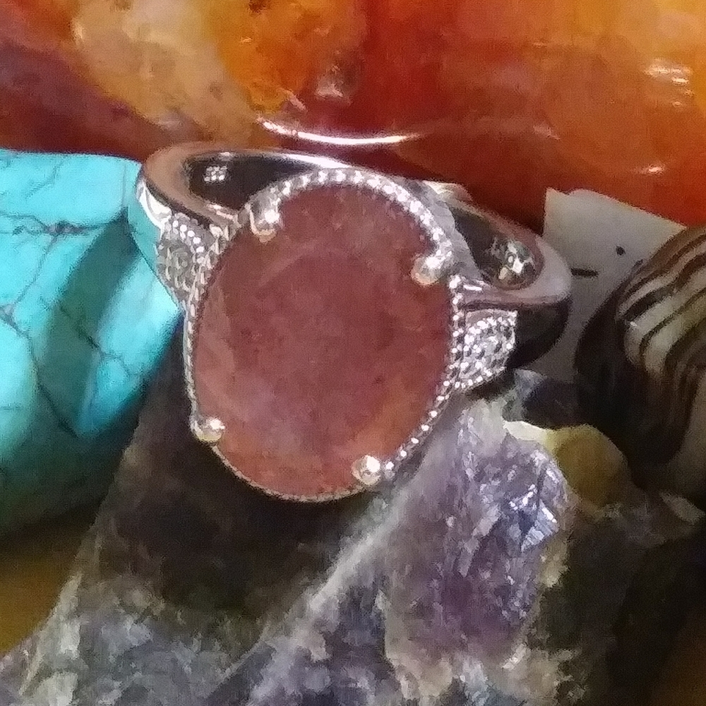 💯NWT-*AAA QUALITY    NATRONITE   WH. ZIRCON. STERLING SILVER,B RING. SIZE-10